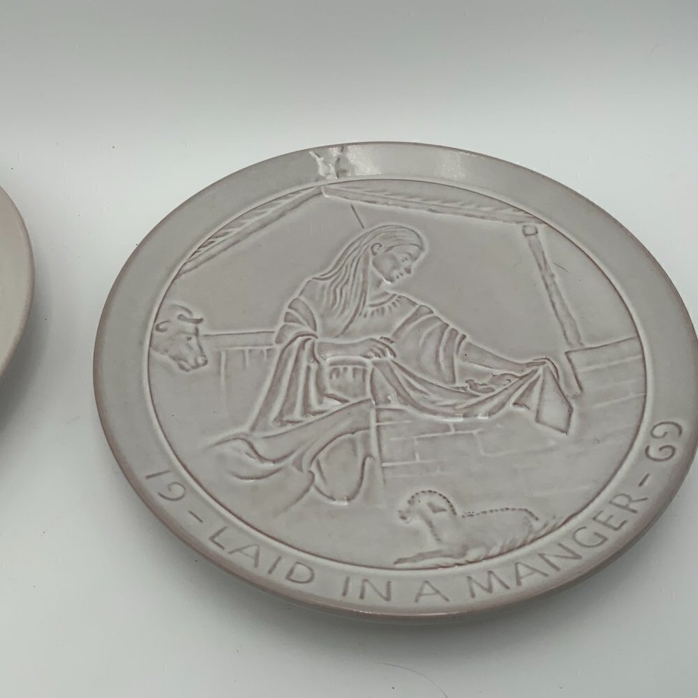2 Signed Frankoma Christmas Plate Collection 1974 & 1969 Mother Mary & Jesus - Picture 6 of 8